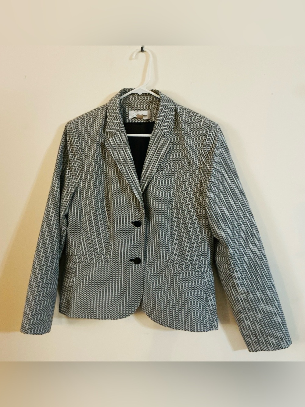 Calvin Klein Two-Tone Gray Micro-Pattern Professional Blazer  Size 12